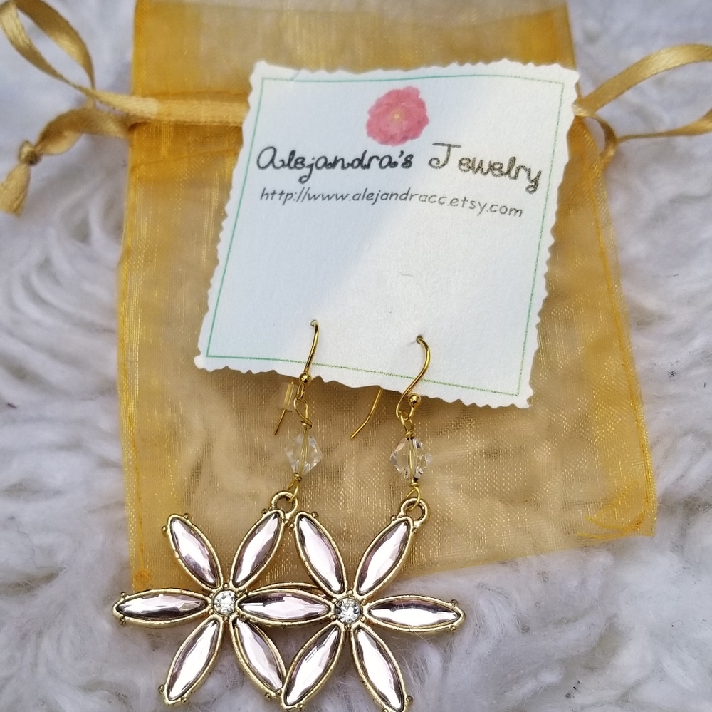 Rose gold drop star earrings